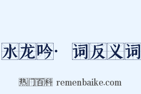 水龙吟·词反义词是什么意思的图片